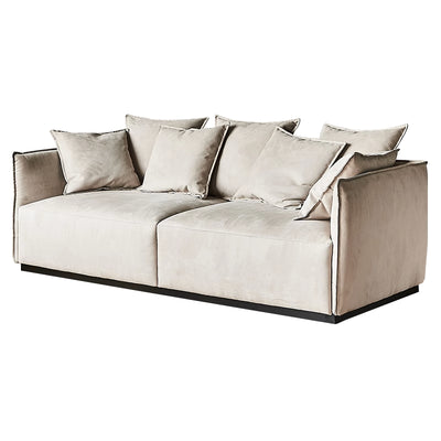 Filippo Khaki Velvet 3 seater Sofa-Khaki