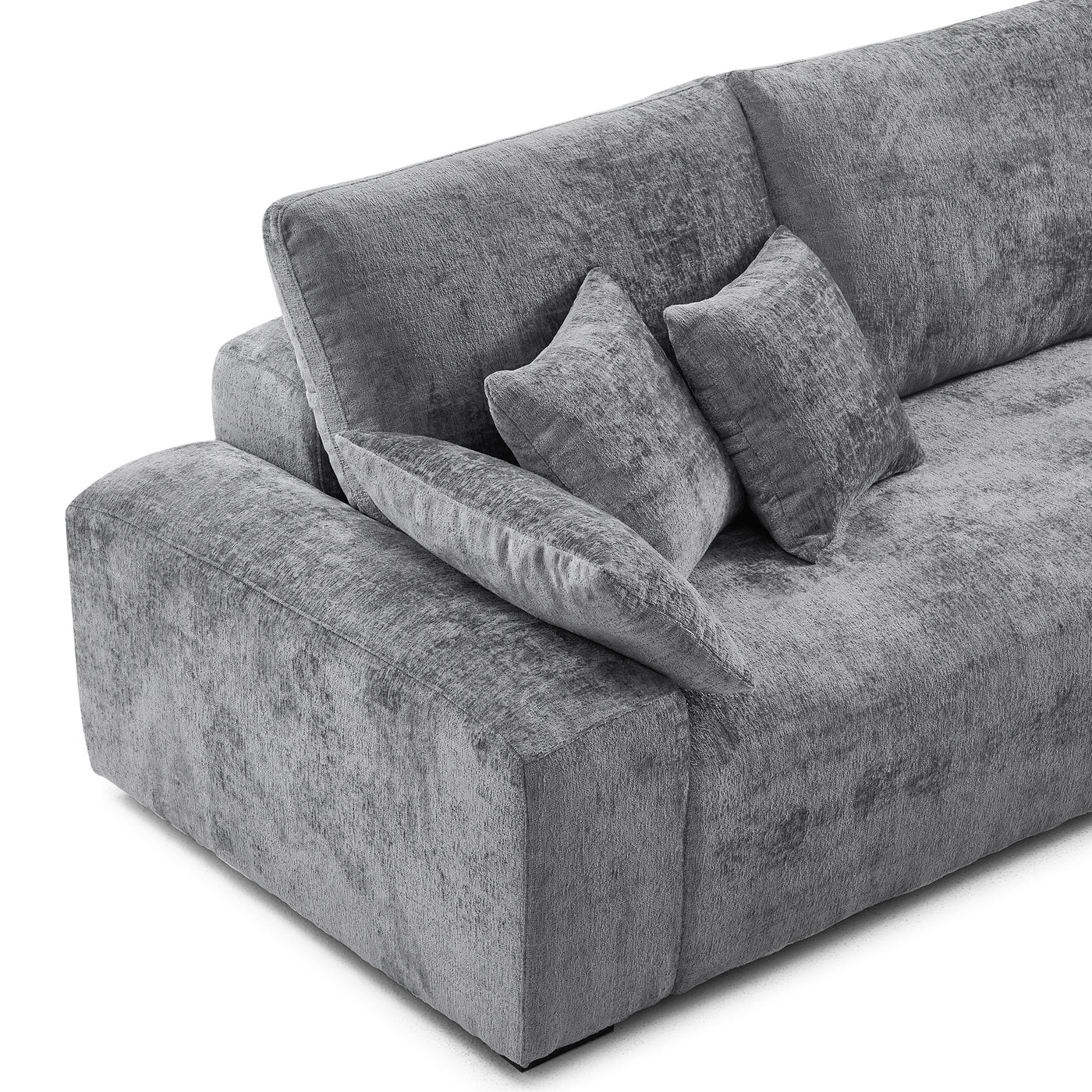 The Empress Camel Corner Sectional Sofa-Gray