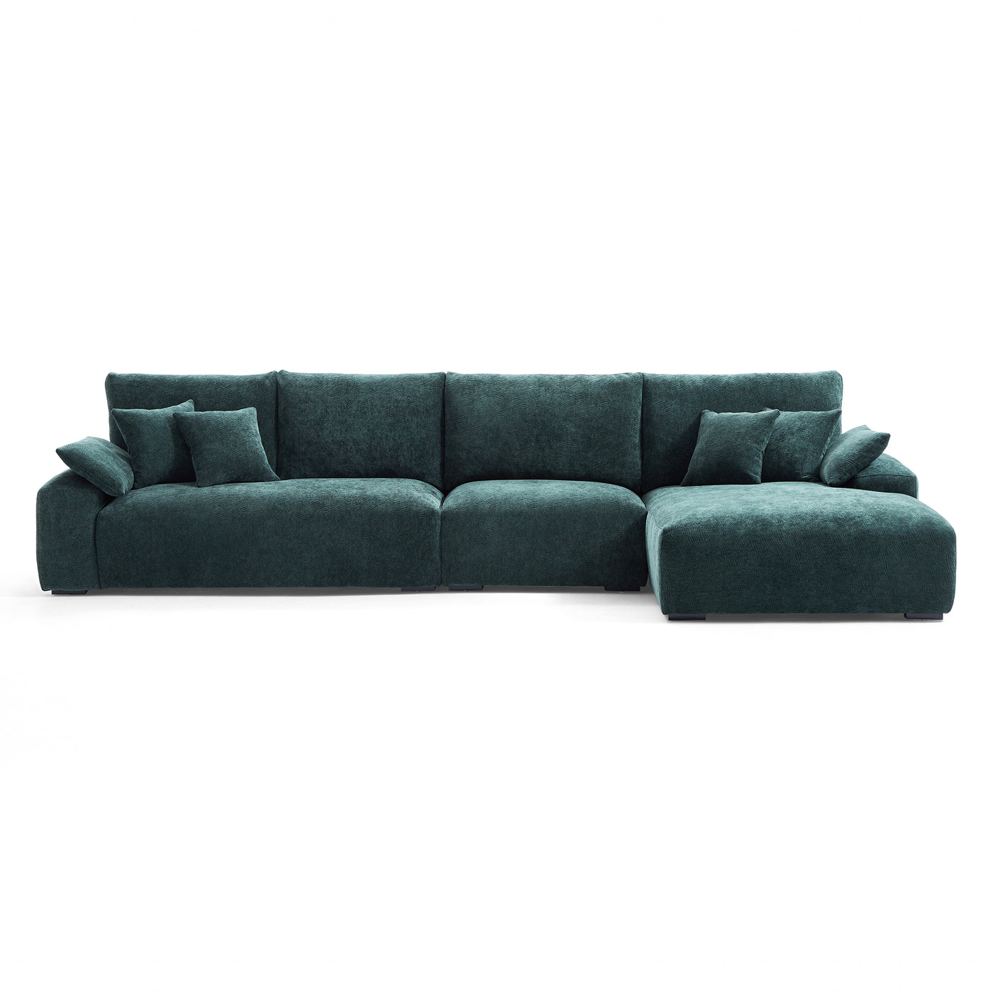 The Empress Green Sectional-Green-150.8″-Facing Right