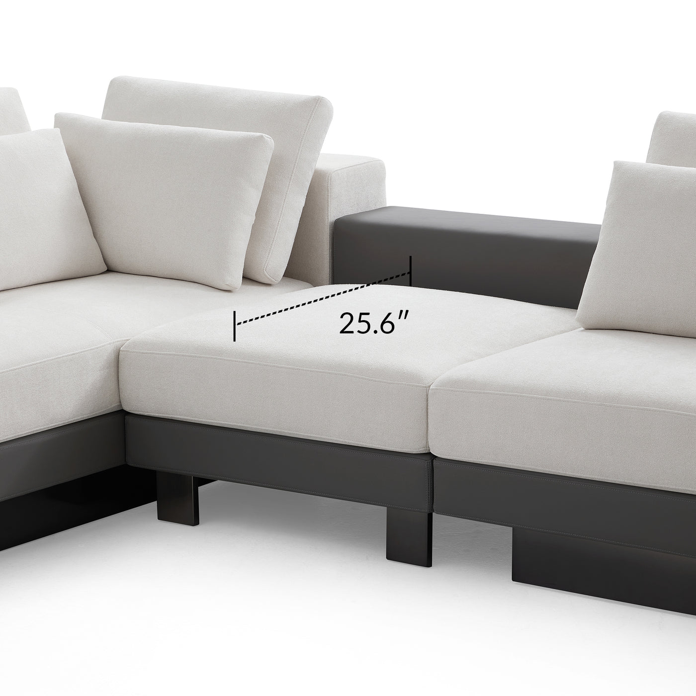 Connery Minimalist White Sectional-White