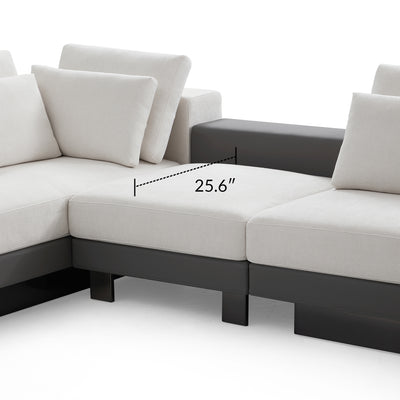 Connery Minimalist White Sectional-White