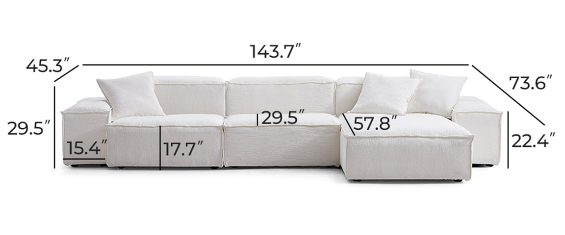 Freedom Modular White Sectional Sofa