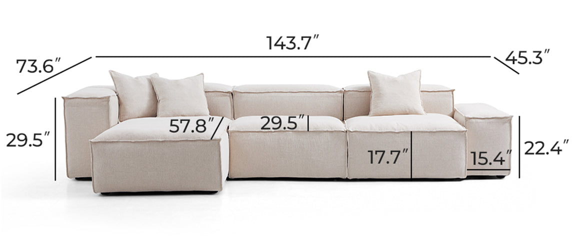 Freedom Modular White Sectional Sofa