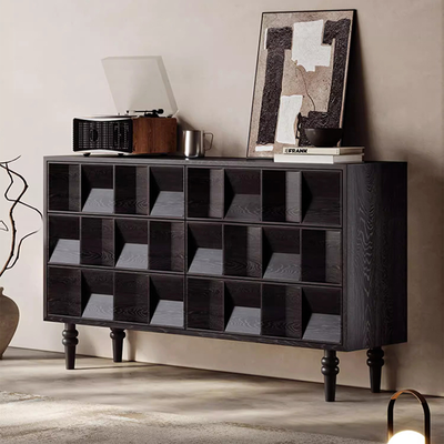 Kenzo Geometric Wood Sideboard