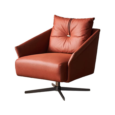 Flamingo Red Fabric Swivel Accent Chair-Red