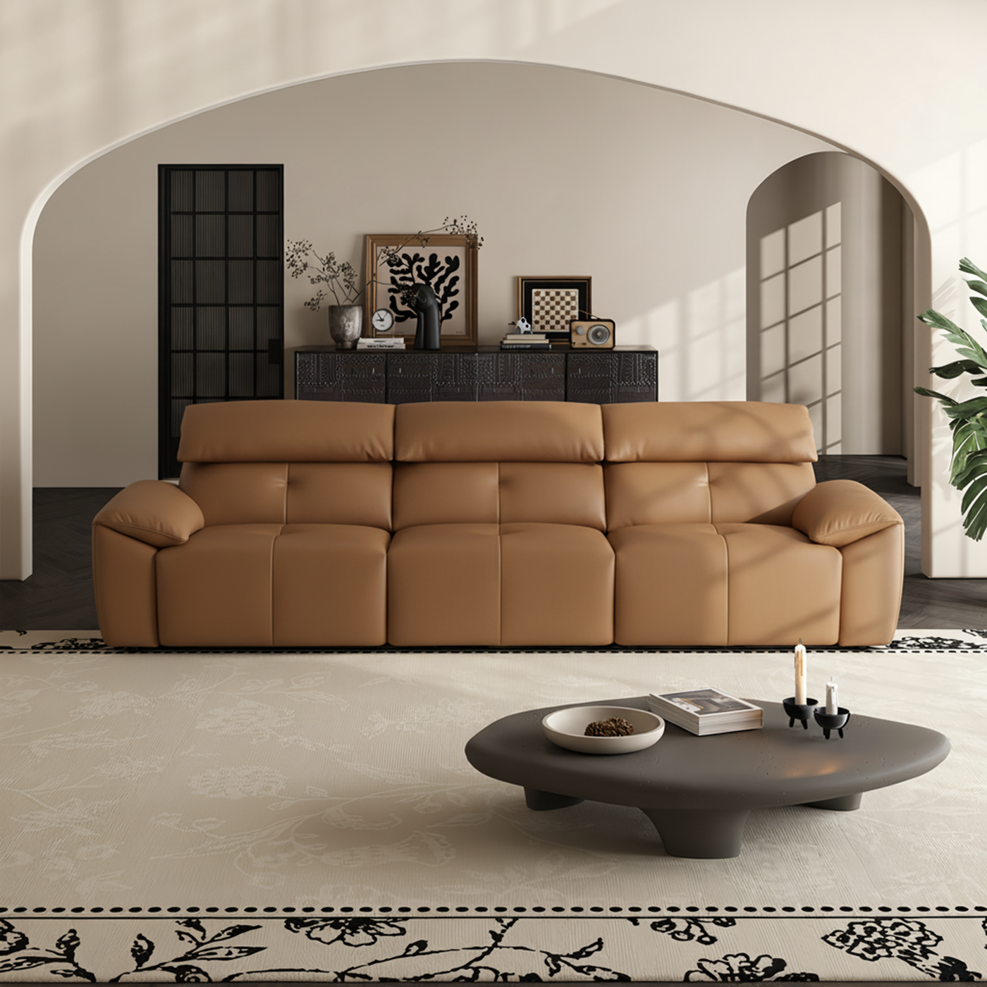 Mejas Leather Power Reclining Sofa