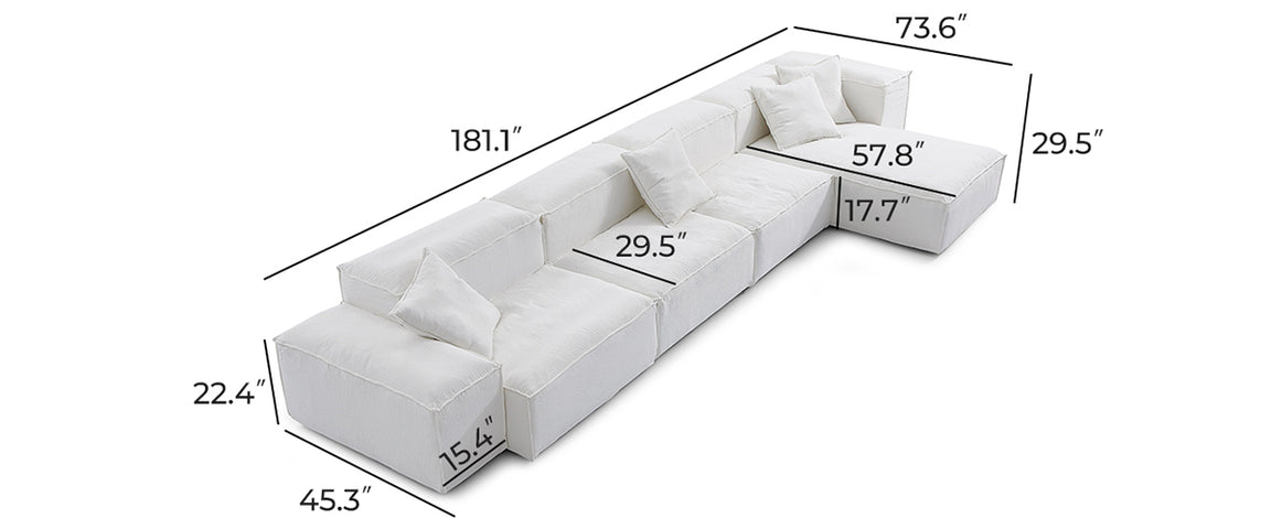 Freedom Modular White Sectional Sofa