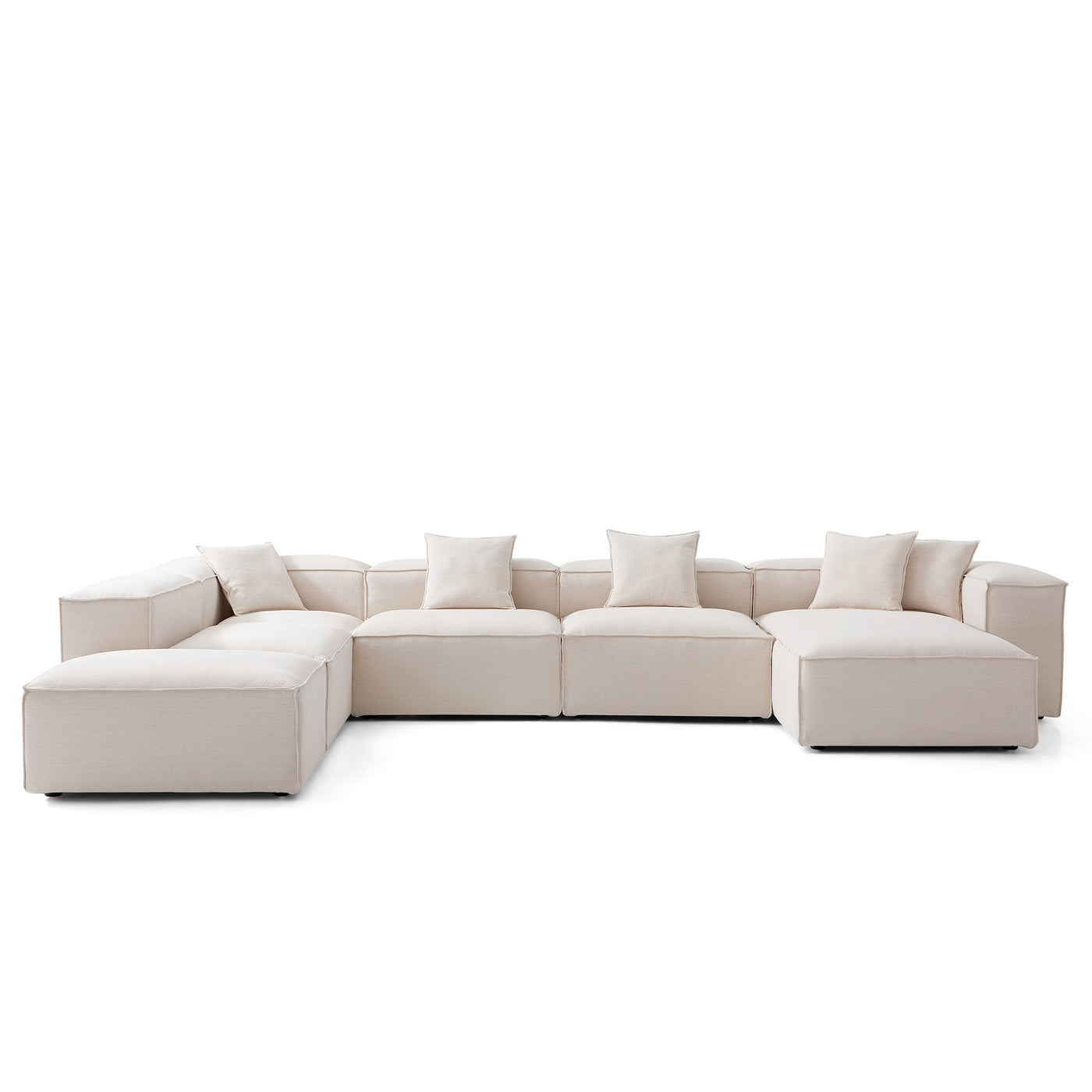 Freedom Modular Khaki Open End Sectional Sofa-Khaki-181.1"-High