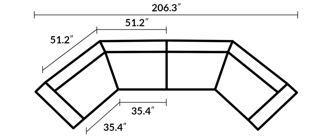 Domus U-Shaped Curved Modular Sectional Sofa