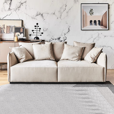 Filippo Khaki Velvet 3 seater Sofa-Khaki