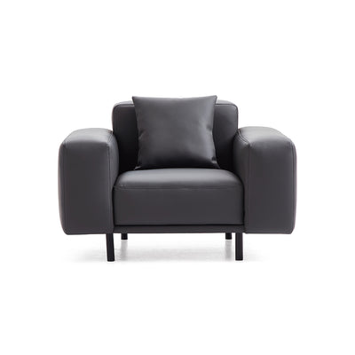 Noble Beige Leather Armchair-Dark Gray