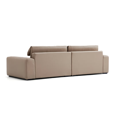 Chestnut Khaki Leather Sofa-Khaki