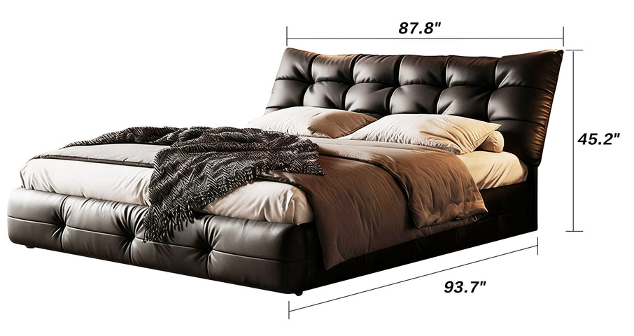 Chocolate Leather Bed