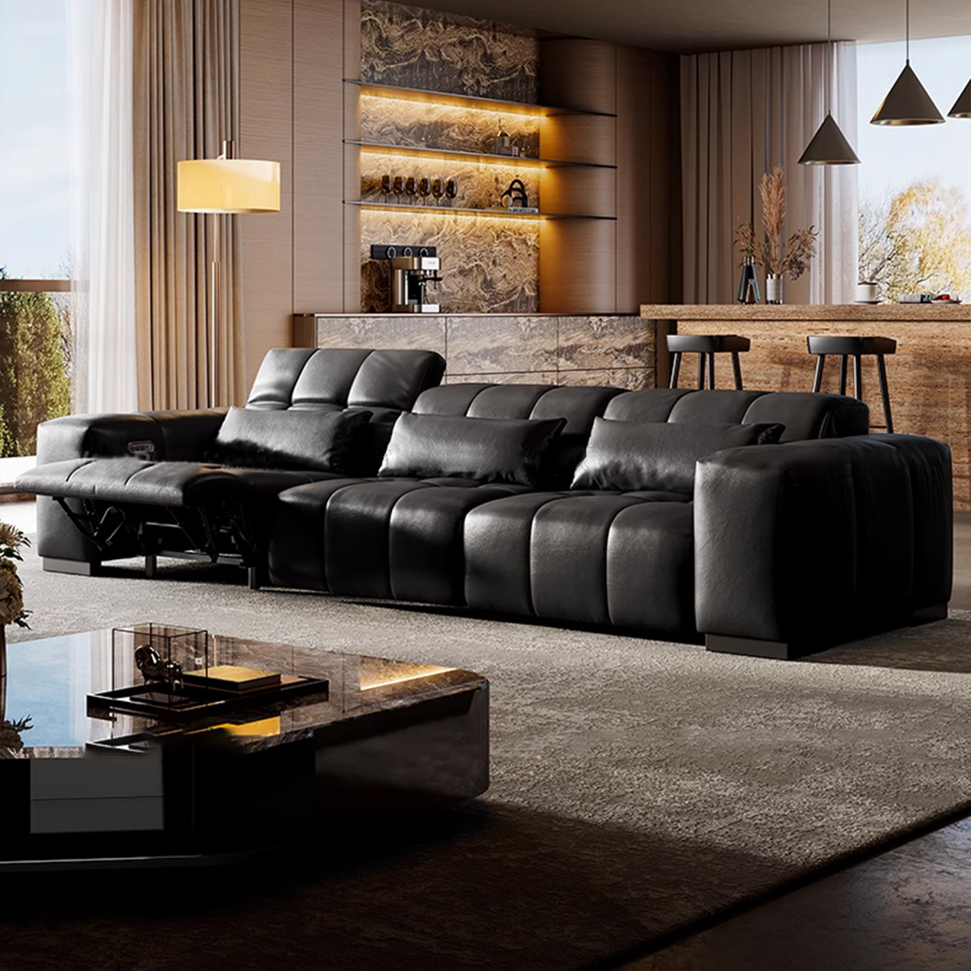 Aurelia Leather Power Recliner Sofa