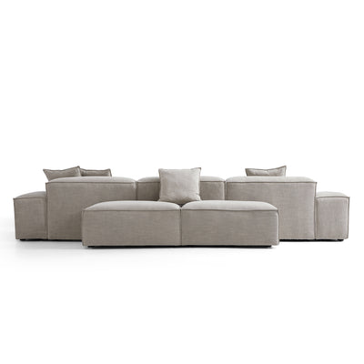 Freedom Modular New Gray Double Sided Sectional Sofa-Sand-143.7"-Low