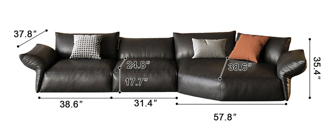 Petalo Modern Leather Sectional