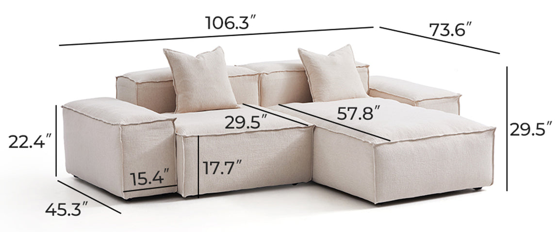 Freedom Modular White Sectional Sofa