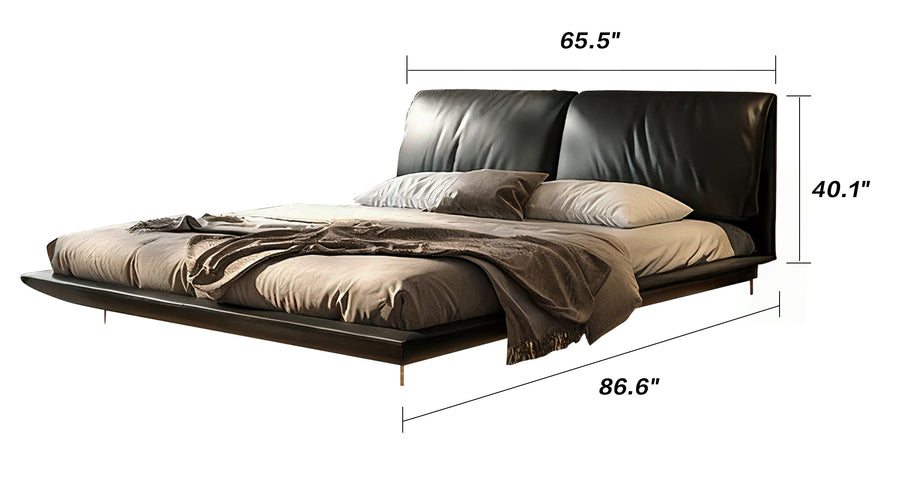 Tofu Noir Leather Bed