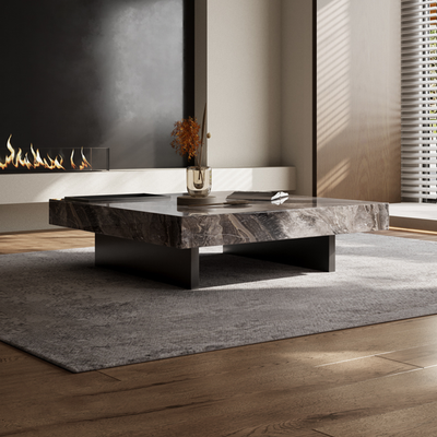 Dark Veined Square Coffee Table