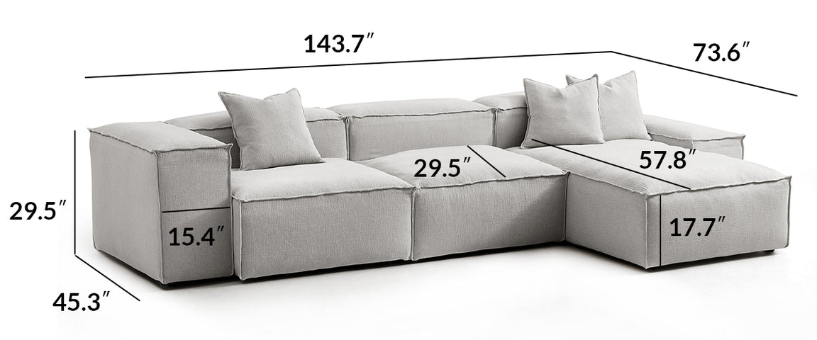Freedom Modular White Sectional Sofa