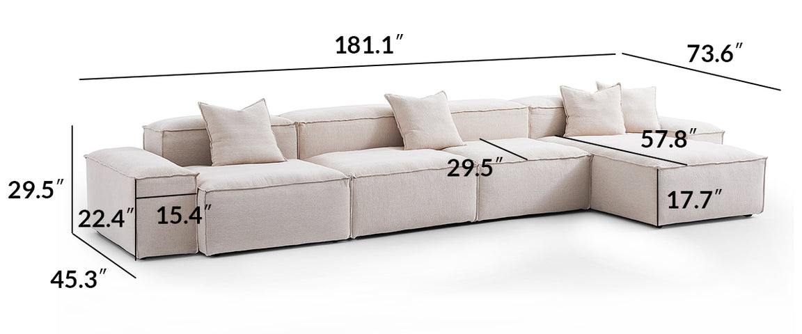 Freedom Modular White Sectional Sofa