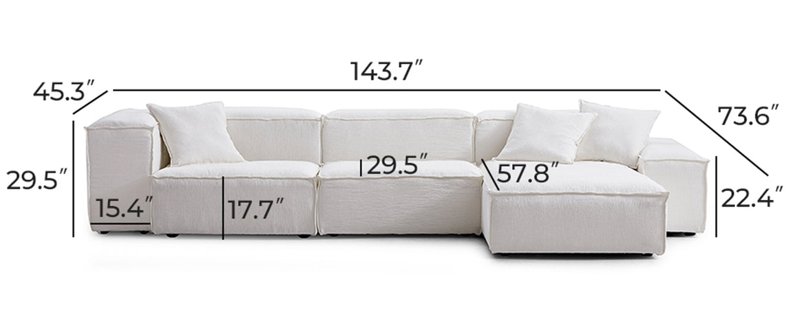 Freedom Modular White Sectional Sofa