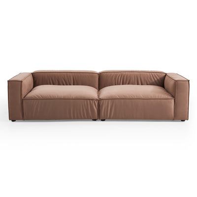 Luxury Minimalist Brown Fabric Daybed Sofa-Brown