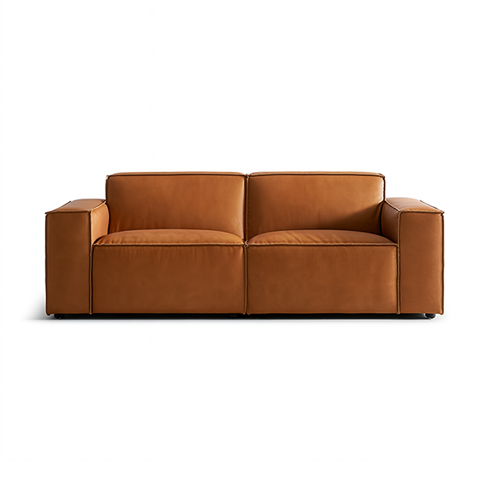 Kendall Italian Top Grain Leather Sofa-Tan-94.5"