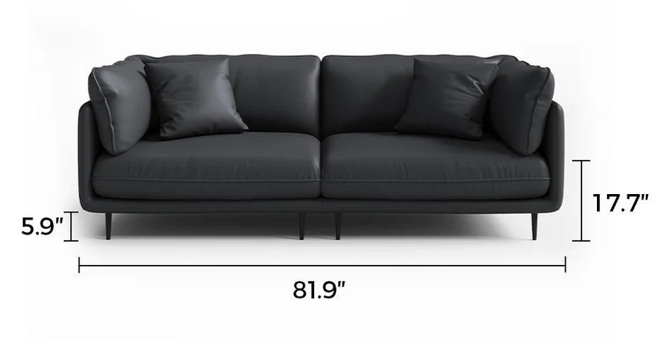 Vanilla Brown Genuine Leather Sofa