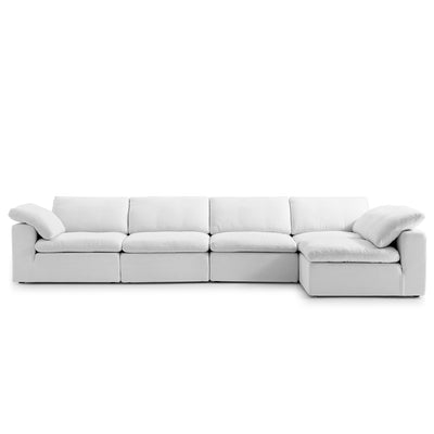 Tender Wabi Sabi Sand L Shaped Sectional-White-165.4"