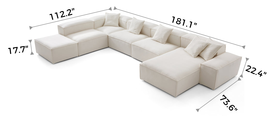 Freedom Modular Beige Open-End Sectional Sofa