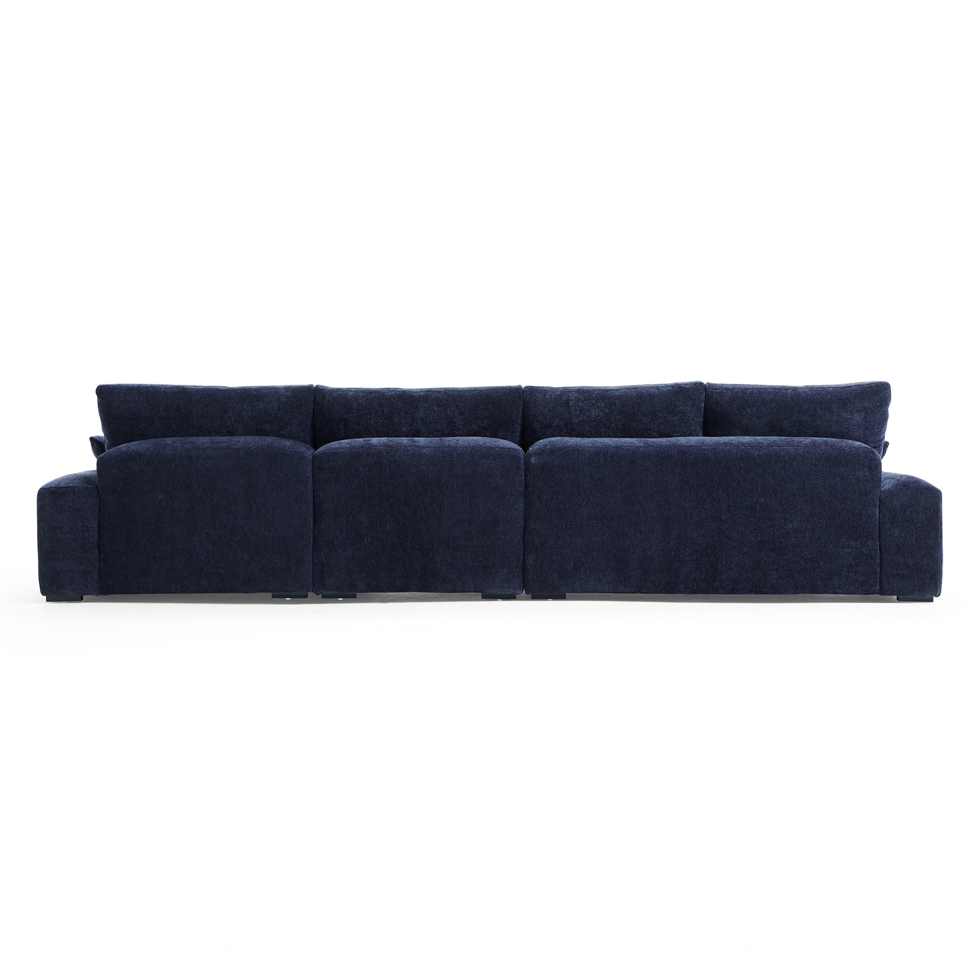 The Empress Navy Blue Sectional-Navy Blue-150.8"-Facing Right