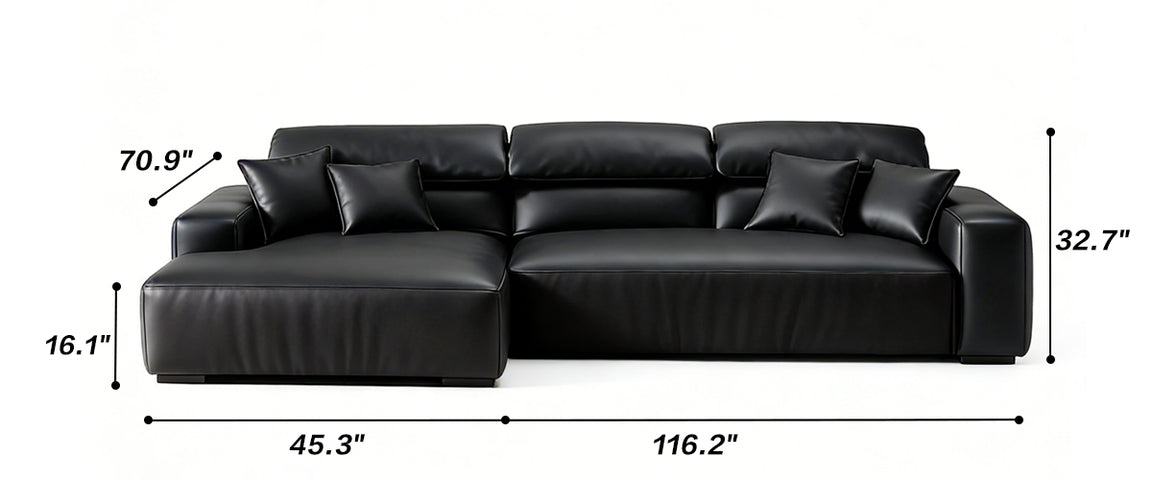 Chestnut Tan Leather Sectional