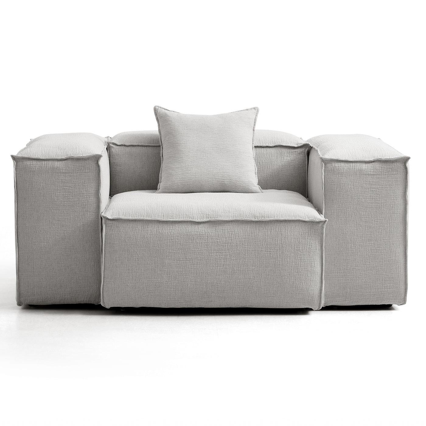 Freedom Modular White Accent Armchair-Gray