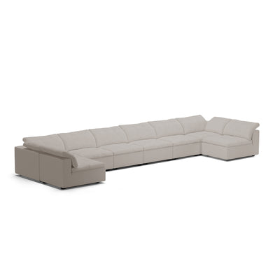 Tender Wabi Sabi Sand U Shaped Sectional with Open Ends-Sand-240.2"