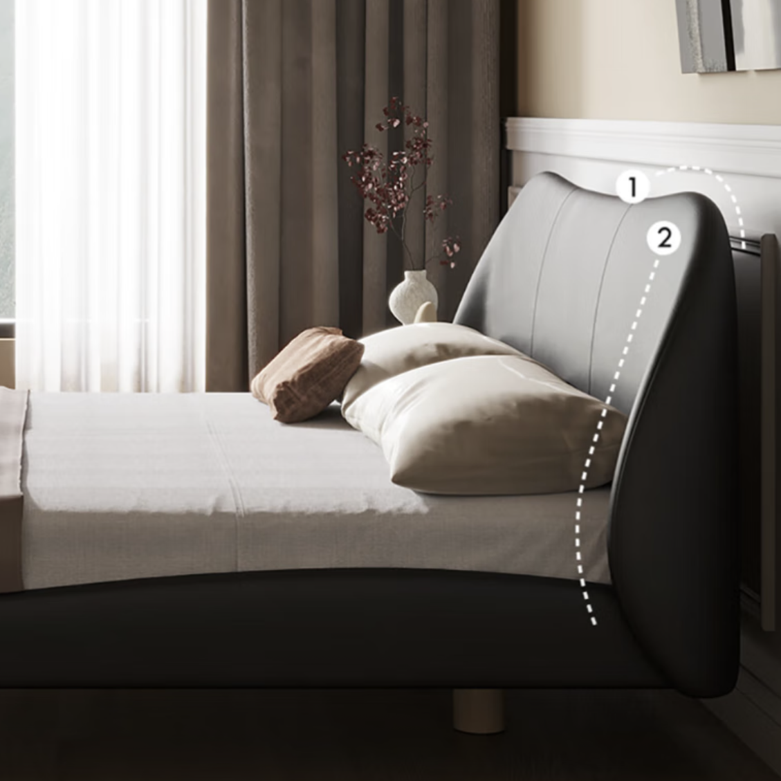 Molten Leather Floating Bed