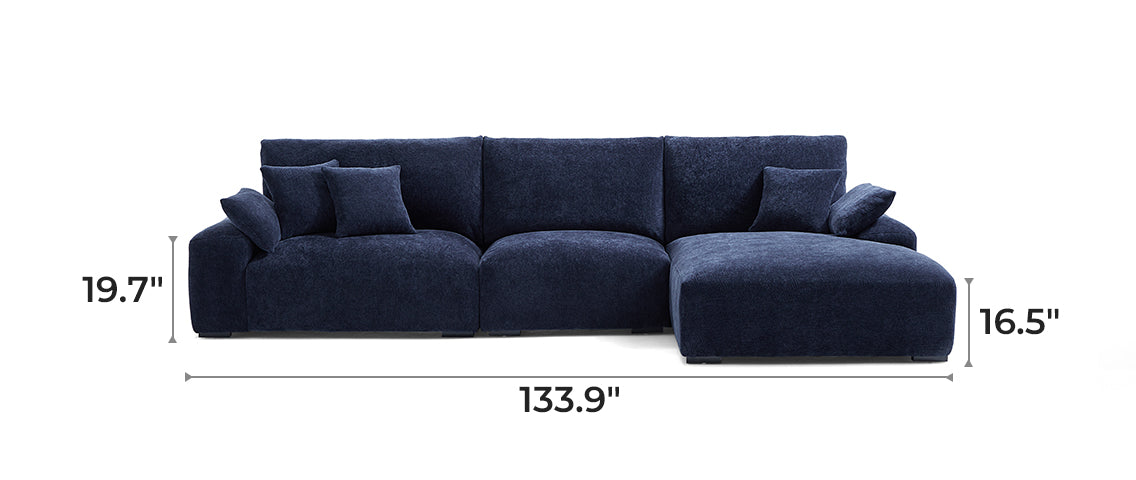 The Empress Navy Blue Sectional