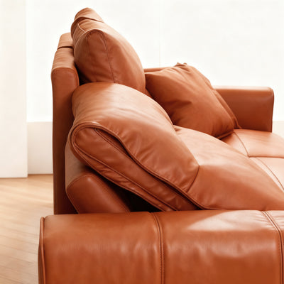 Louis Leather Power Recliner Sofa-Orange