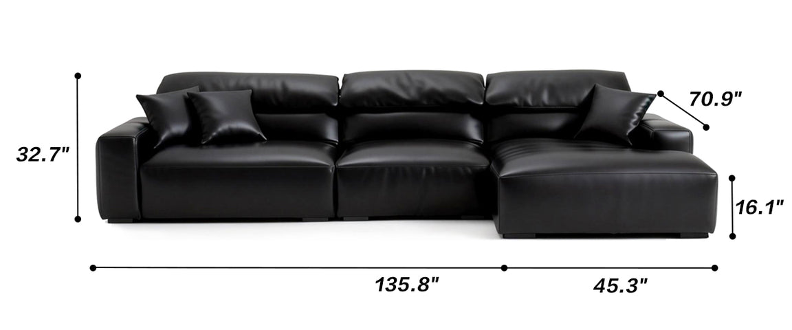 Chestnut Tan Leather Sectional