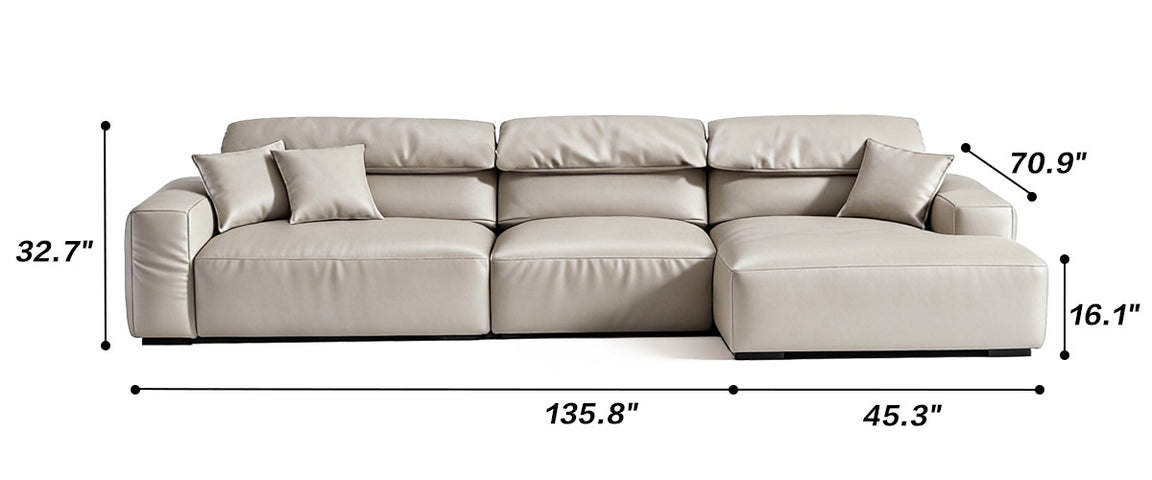 Chestnut Tan Leather Sectional