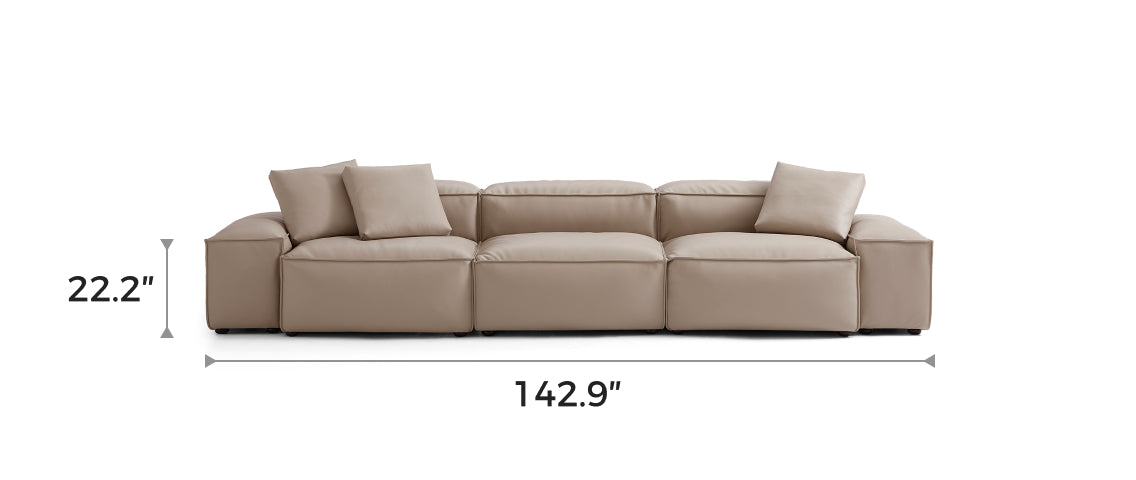 Flex Modular Khaki Genuine Leather Sofa