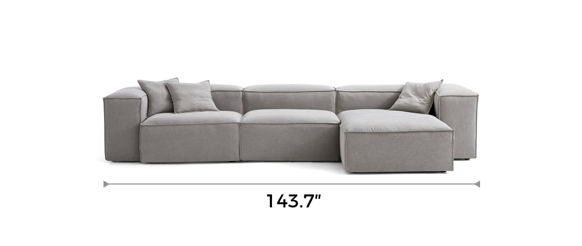 Freedom Modular New Gray Double-Sided Sectional Sofa