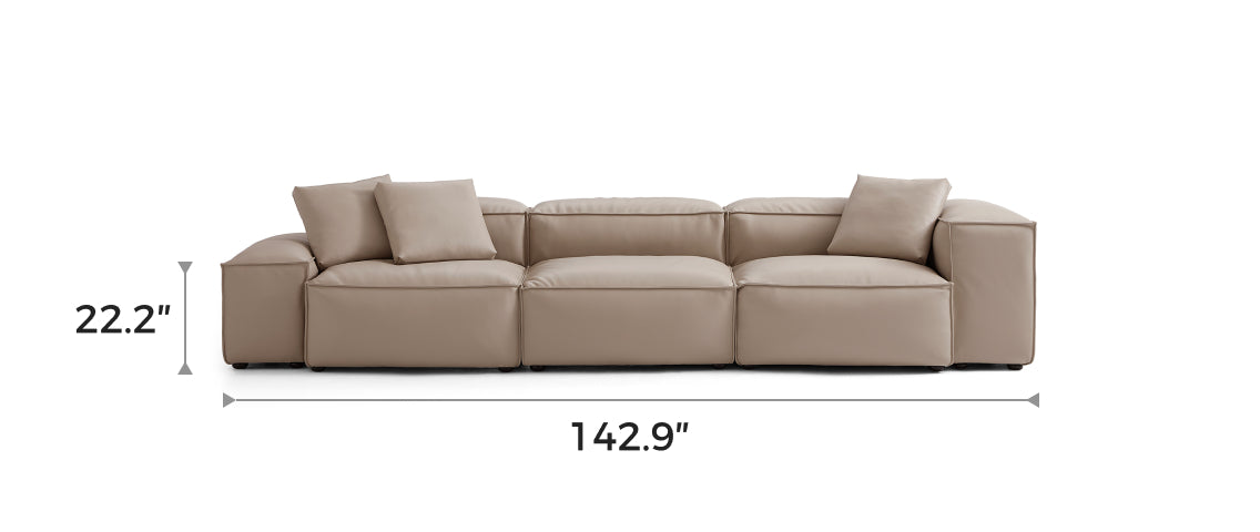 Flex Modular Khaki Genuine Leather Sofa