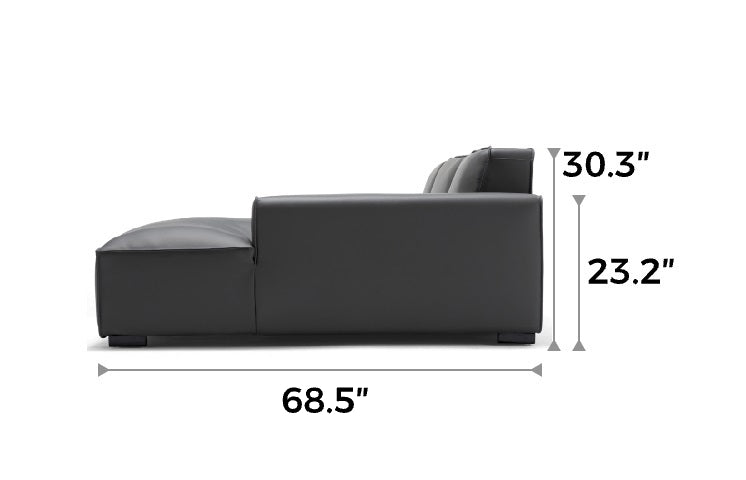 Domus Modular Dark Gray Leather Sectional Sofa