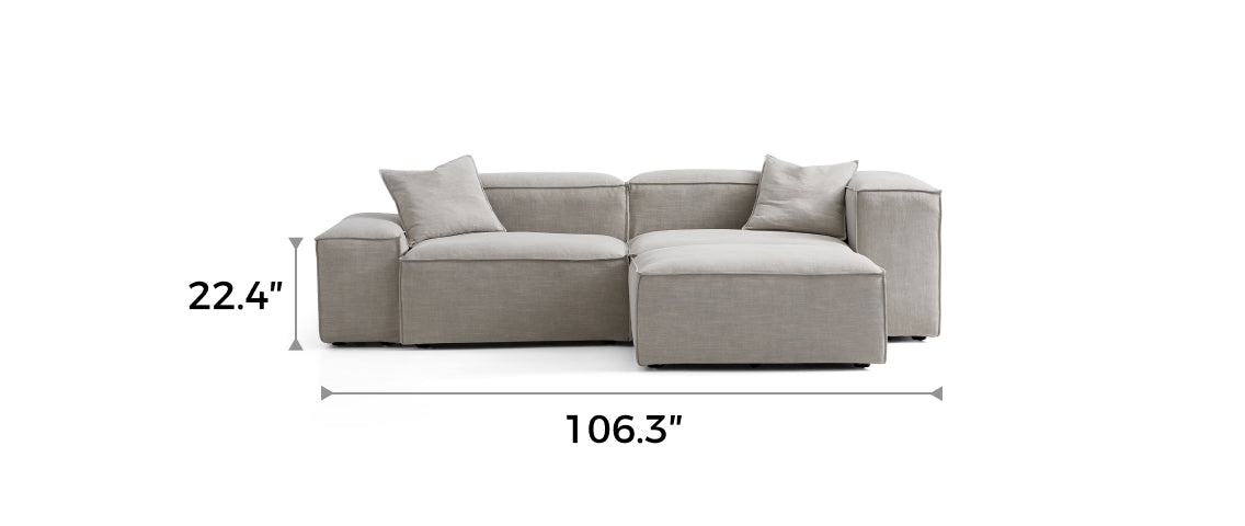 Freedom Modular New Gray Sofa with Ottoman