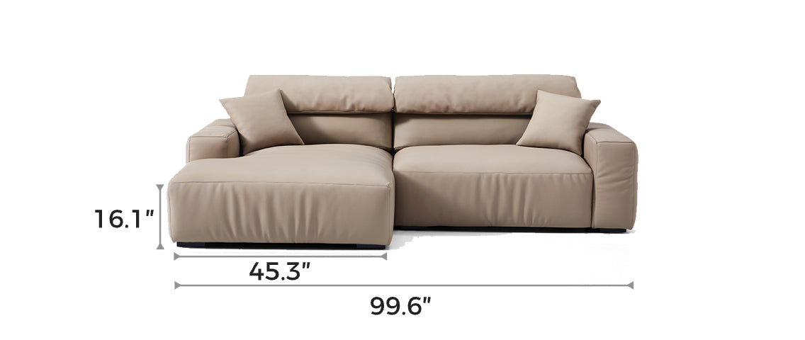 Chestnut Khaki Leather Sectional