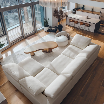 Tender Wabi-Sabi Beige L-Shaped Sectional