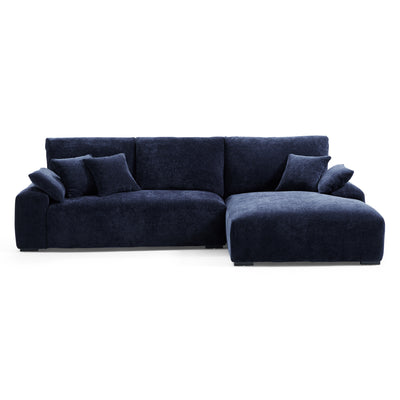 The Empress Navy Blue Sectional-Navy Blue-115.4"-Facing Right