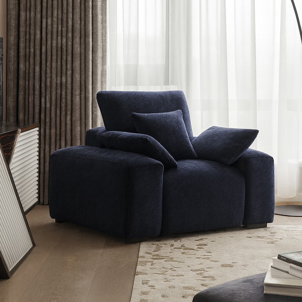 The Empress Navy Blue Armchair-Navy Blue