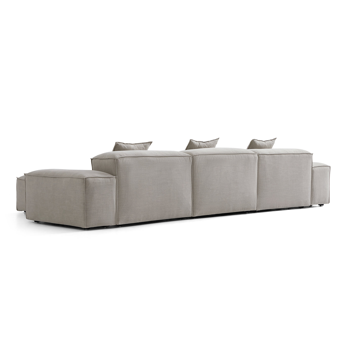 Freedom Modular New Gray Sectional Sofa-Sand-143.7"-Low